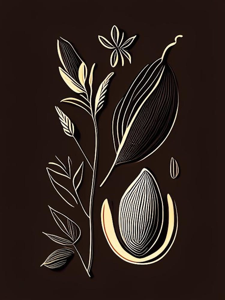 Black Cardamom Spices And Herbs Retro Minimal 2