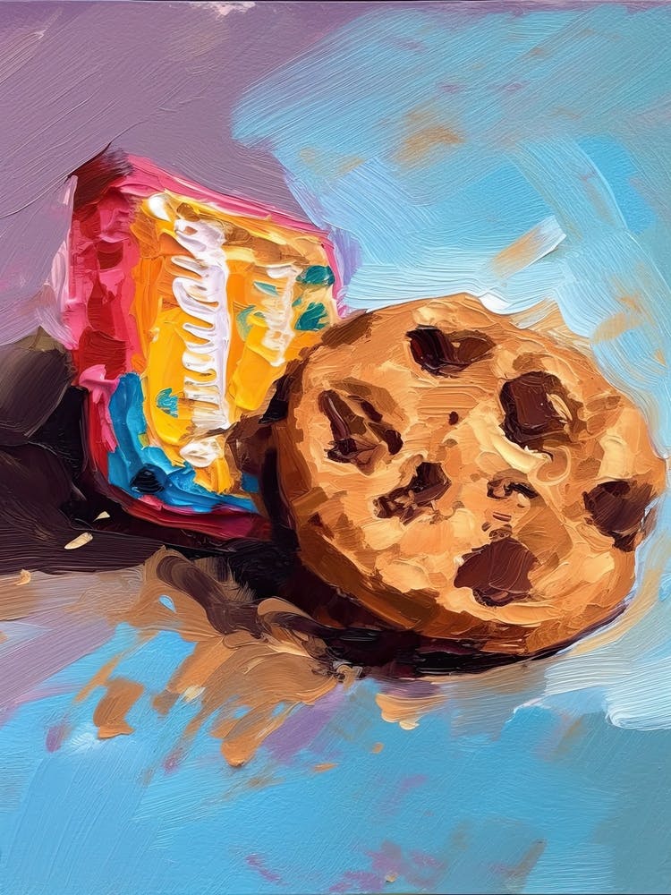 Chocolate Chip Cookie Oil Painting 2