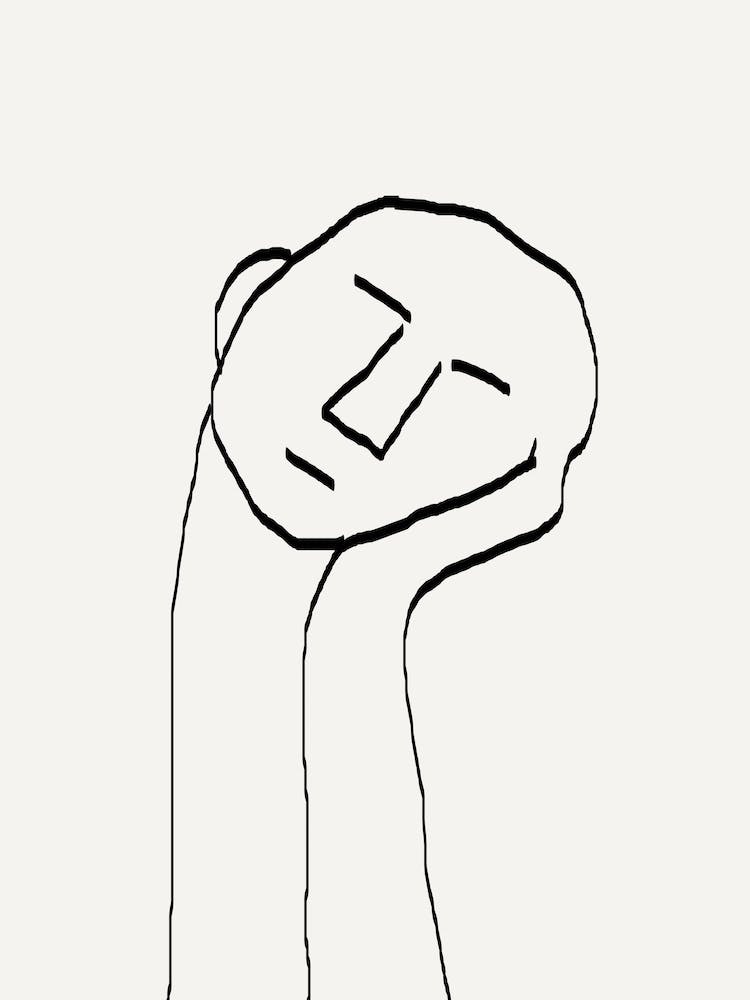 Minimalistic Line Abstract Face Line Drawing