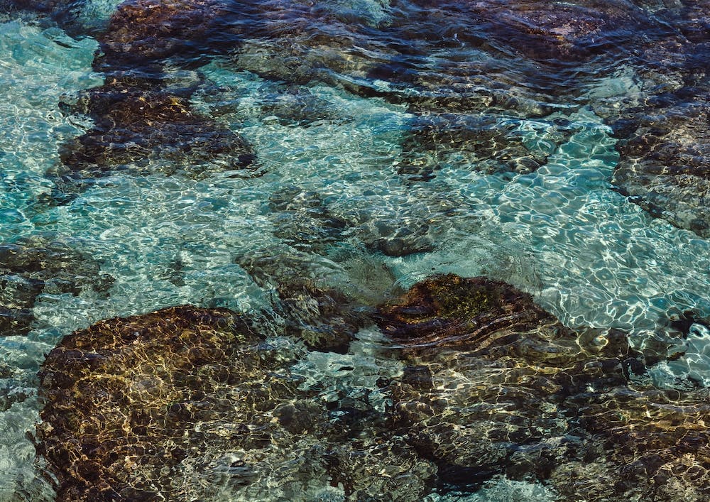 Tropical Summer Rocks In The Clear Blue Sea Colour Ocean Photography 