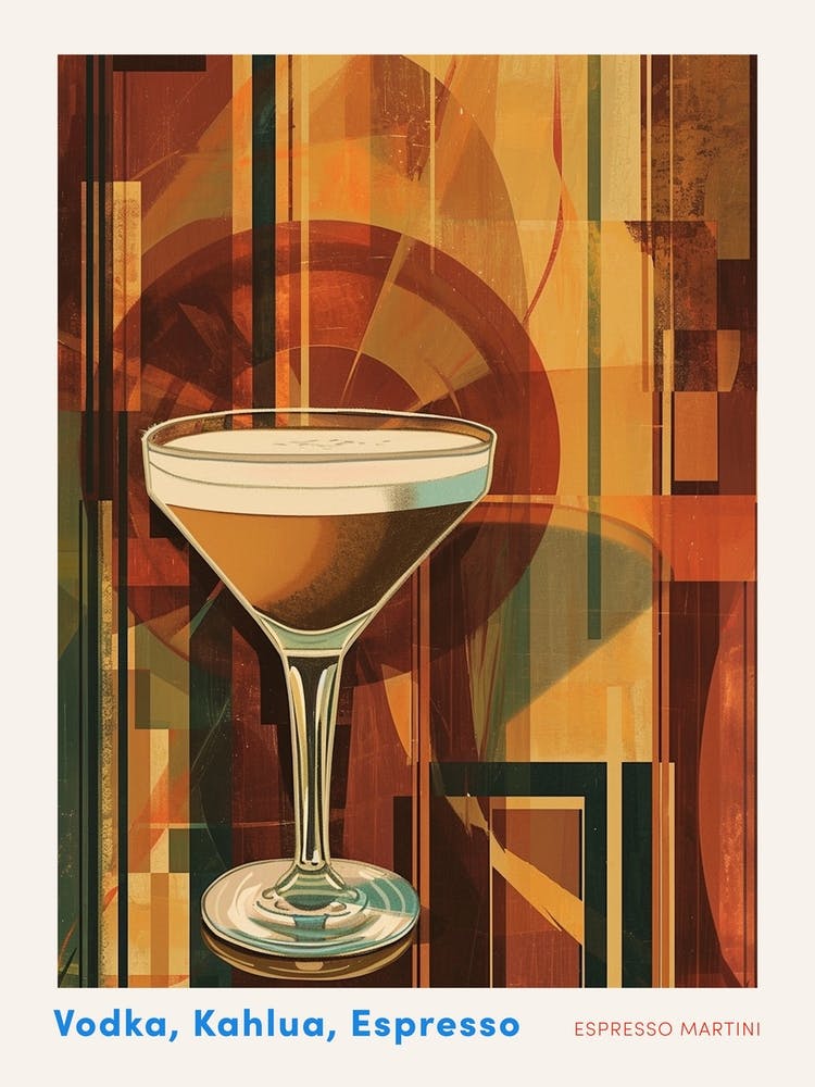 Art Deco Espresso Martini Poster