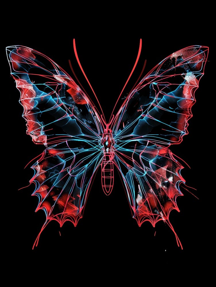 Red And Blue Butterfly