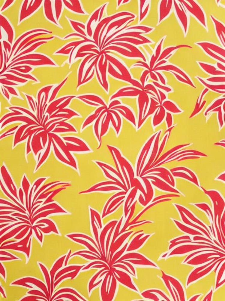 Heliconia Floral Print Retro Pattern 1 Flower