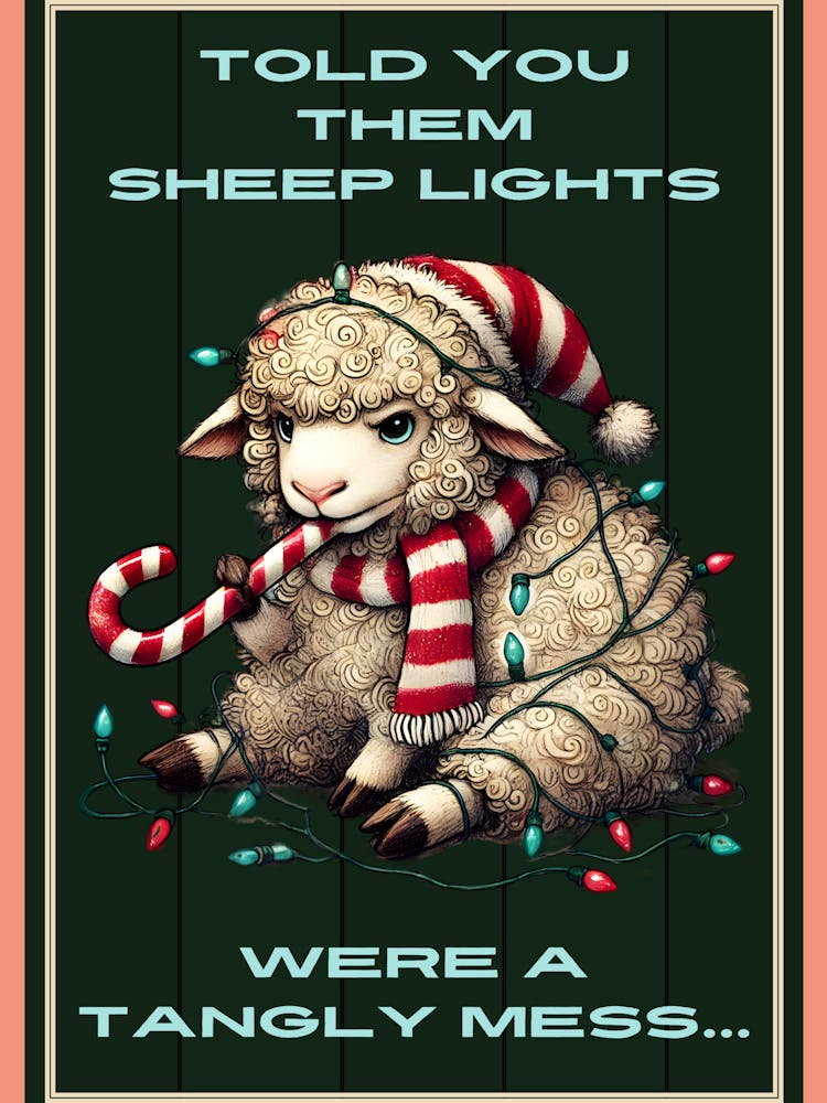Green Christmas Sheep