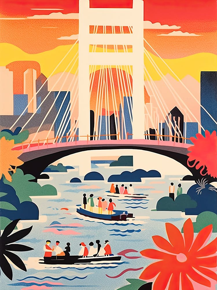 Nanpu Bridge Shangai Colourful 1