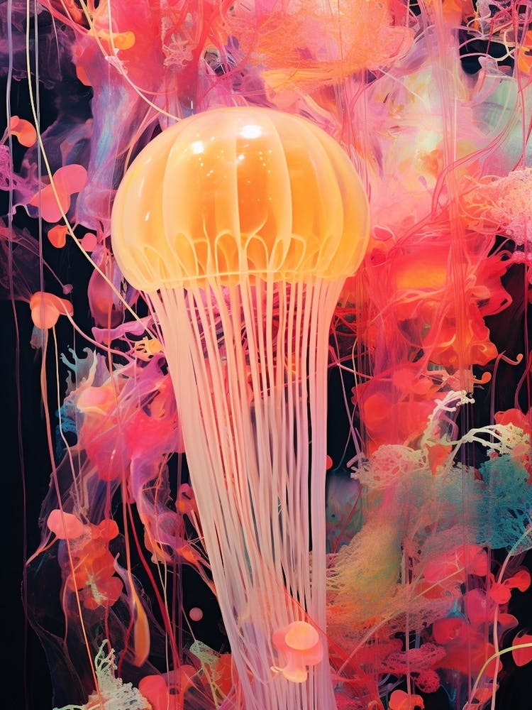 Jellyfish Retro Space Collage 2