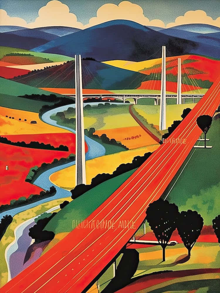 Millau Bridge, France, Colourful 1