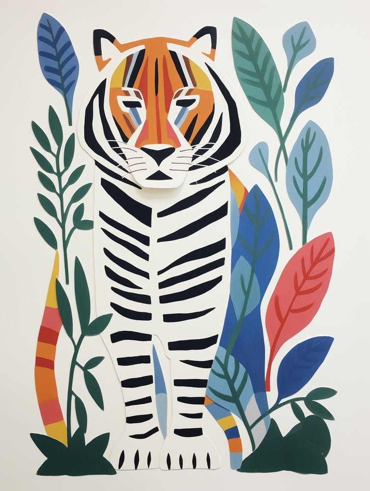 Colourful Kids Animal Art Tiger 6