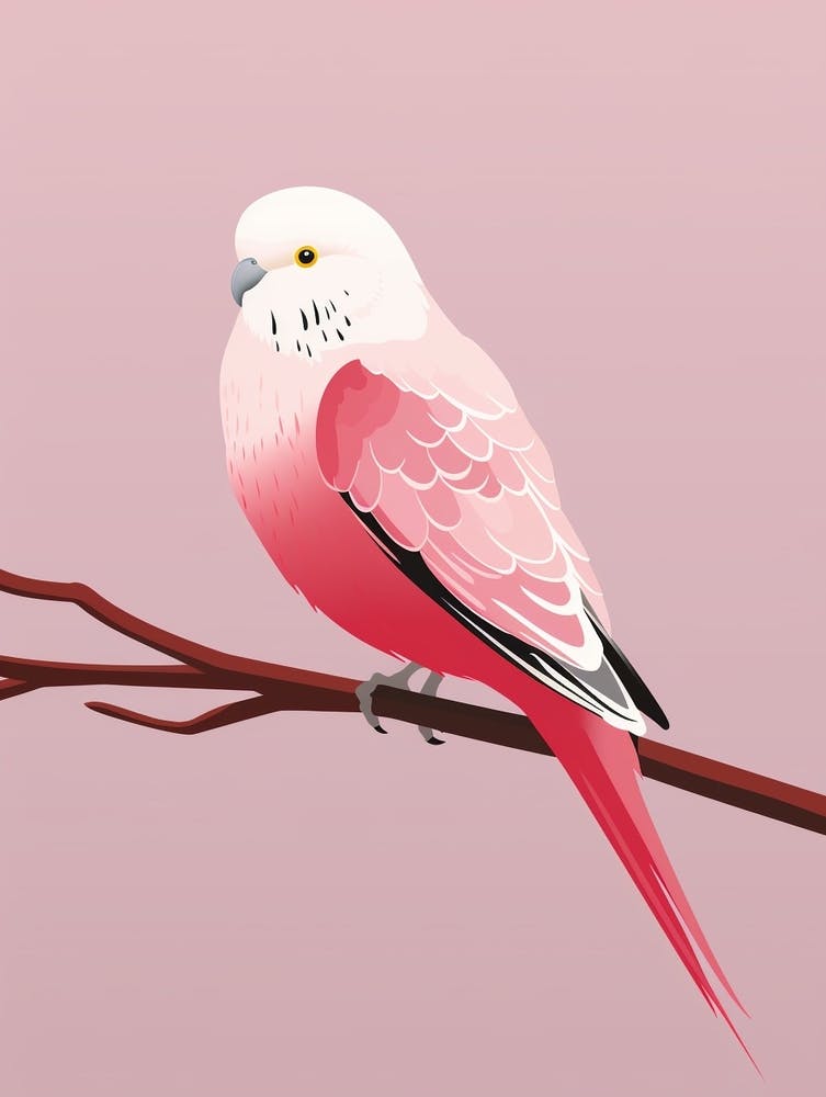 Minimalist Budgerigar 1 Illustration