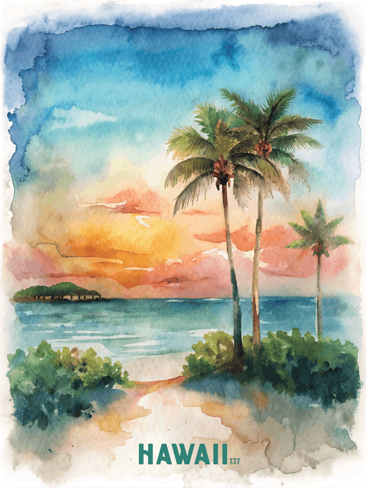 Hawaii Watercolor Painting