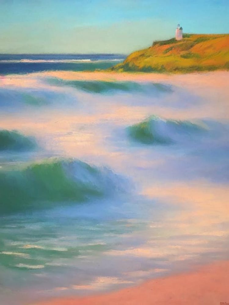 Bamburgh Beach Northumberland Monet Style