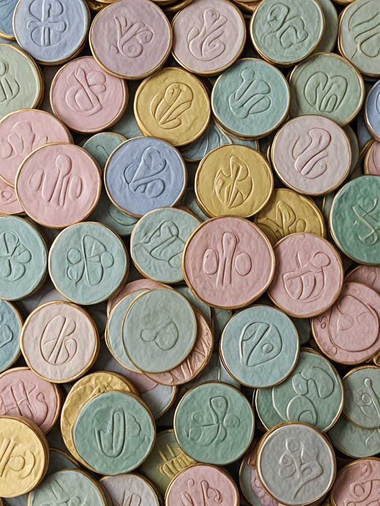 Pastel Rainbow Coins