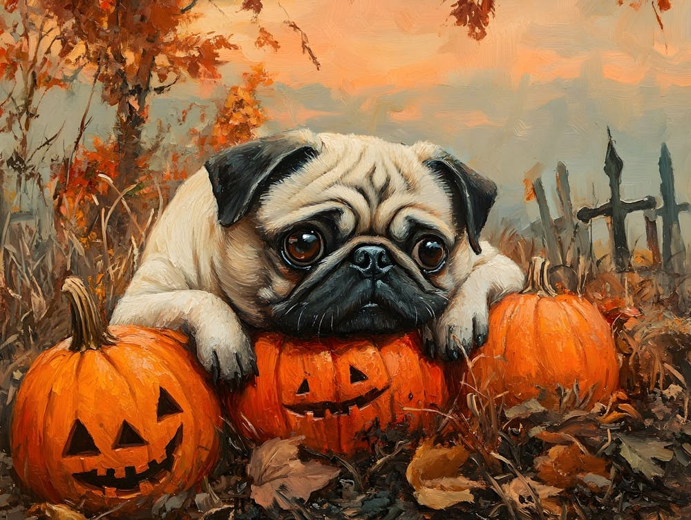 Halloween Pugs In Oil 20