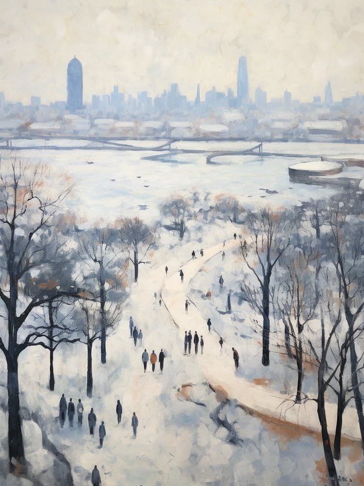 Winter City Park Painting Odaiba Seaside Park Tokyo 3