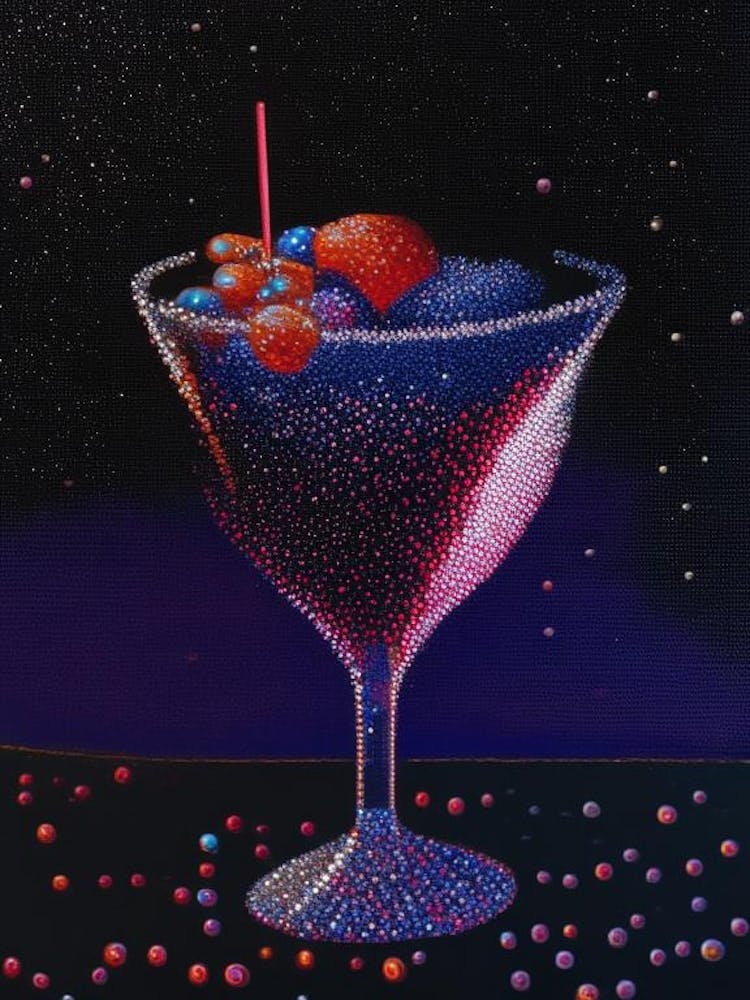Bronx Pointillism Cocktail Poster