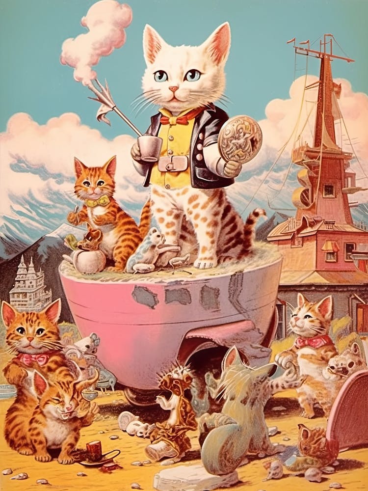 Cowboy Kittens Illustration Kitsch 3