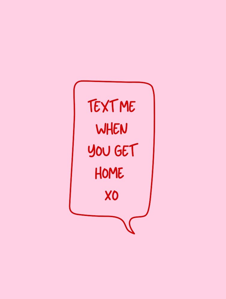 Text Me When You Get Home - Pink & Red