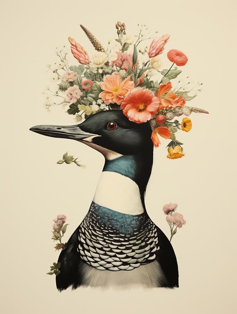 Bird With A Flower Crown Loon 4