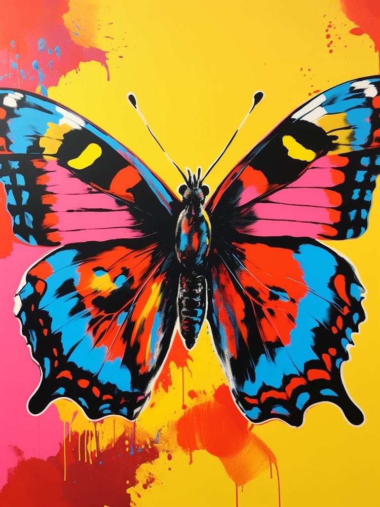 Pop Art Small Tortoiseshell Butterfly  2