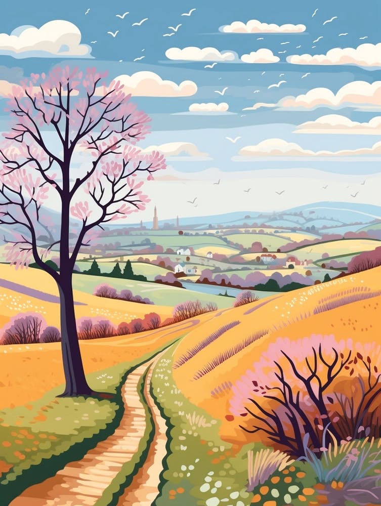 The Cotswold Way England 2 Hike Illustration
