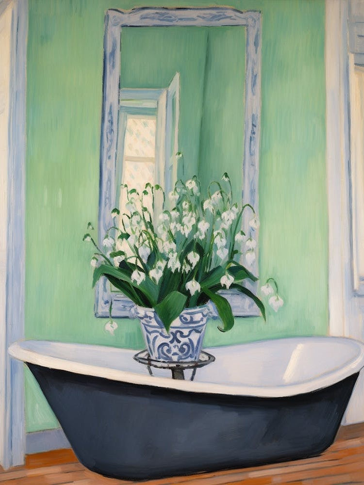 A Bathtube Full Lily Of The Valley In A Bathroom 1