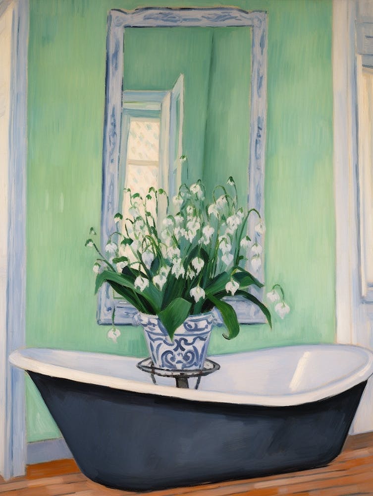 A Bathtube Full Lily Of The Valley In A Bathroom 1