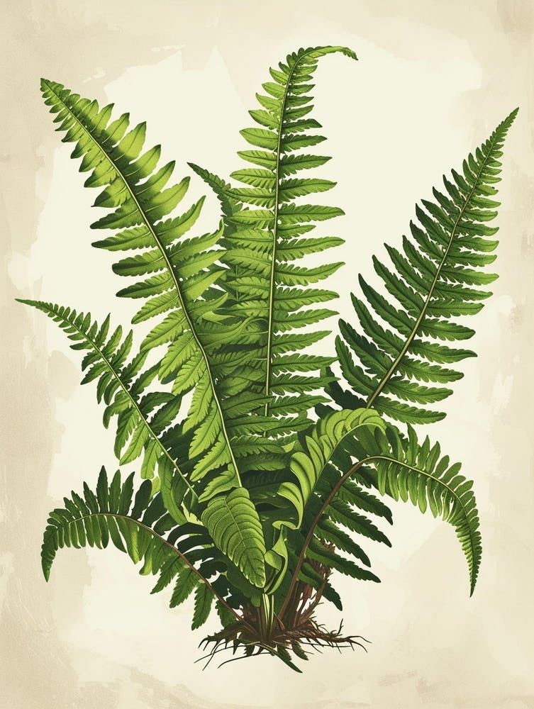 Vintage Illustration Harts Tongue Fern 2