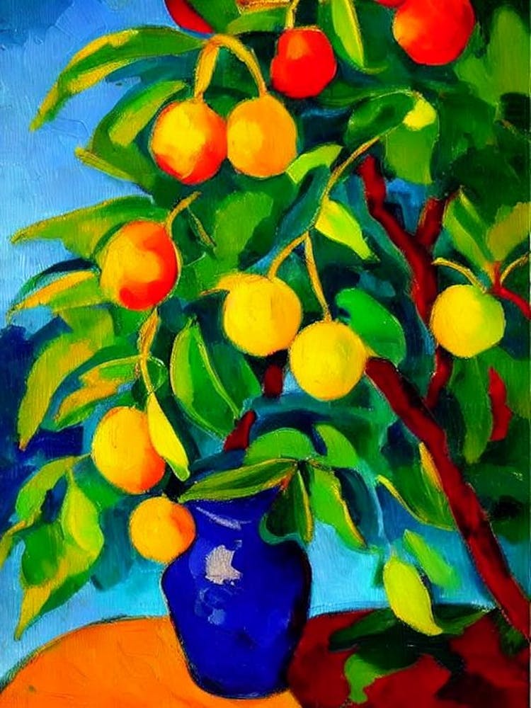 Starfruit 2 Fruit Vibrant Matisse Inspired Painting Fruit
