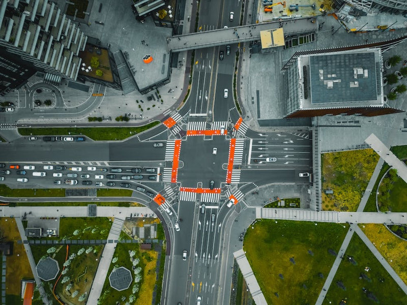 Top View Crossroads of the metropolis