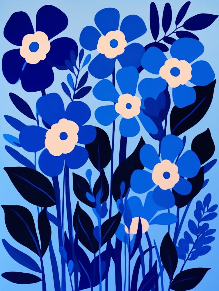 Blue Flower Illustration Forget Me Not 3