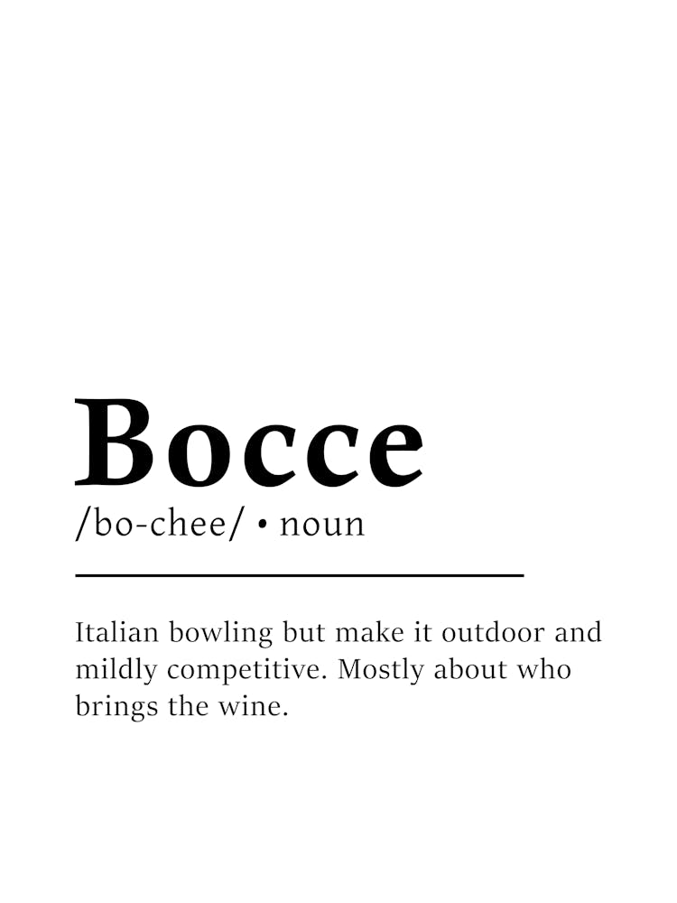 Bocce Definition Poster - Dictionary