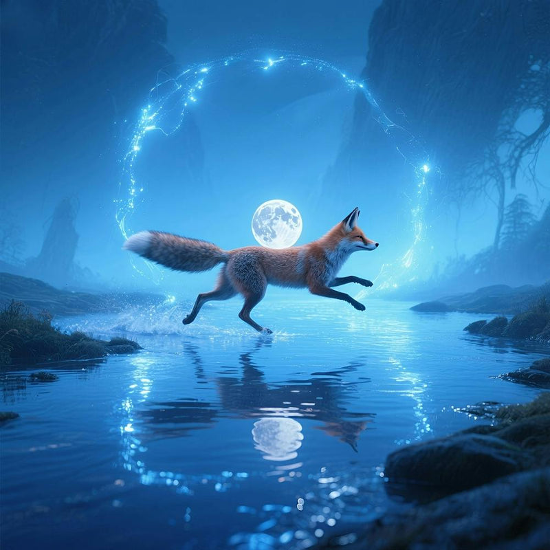 Fuchs im Mondlicht
