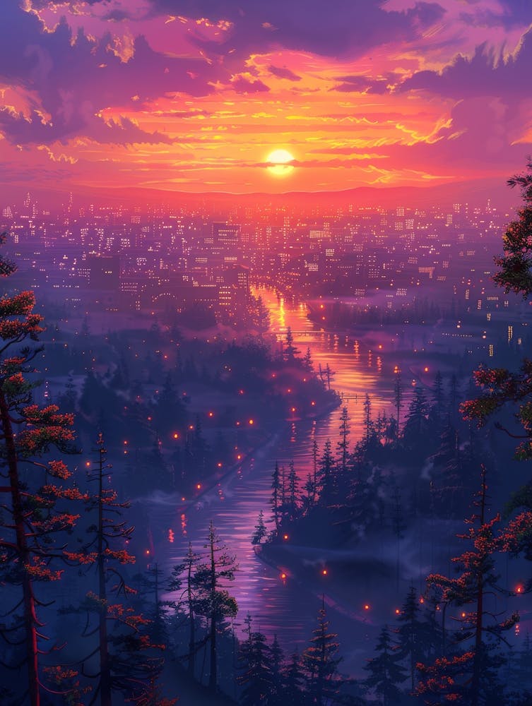 Sunset Over A City 1