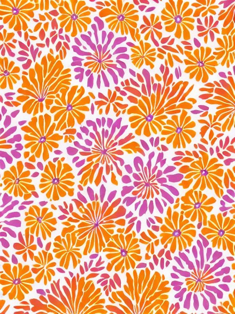 Jacaranda Floral Print Warm Tones2 Flower