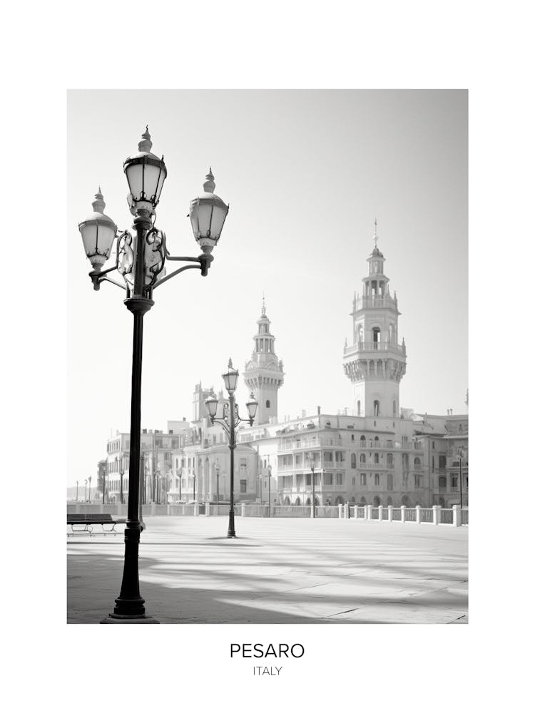 Poster Of Pesaro, Italy, Black And White Photo 4