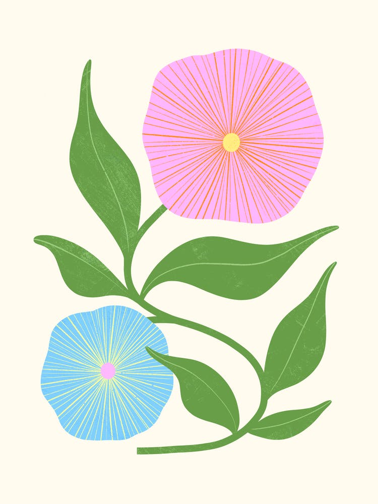 Abstract Flowers On A Branch