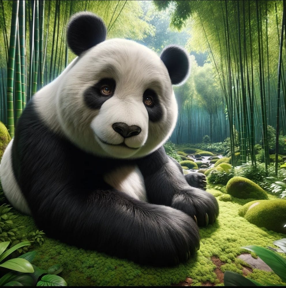 Panda Bear In The Forest