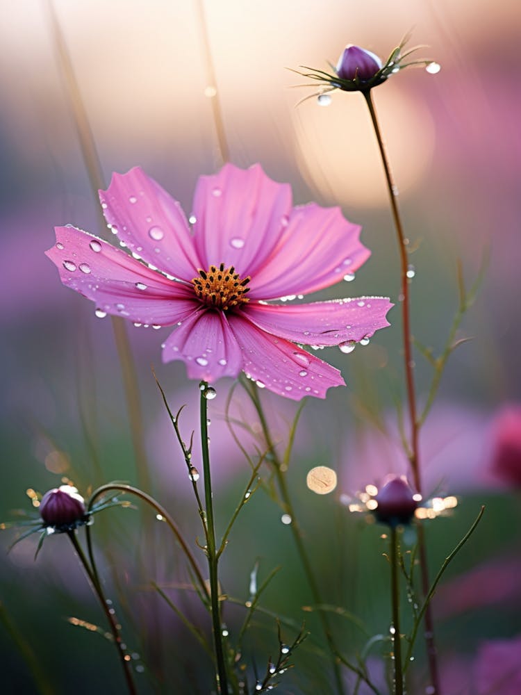 Cosmos Wildflower At Dawn In South Western Style (4)