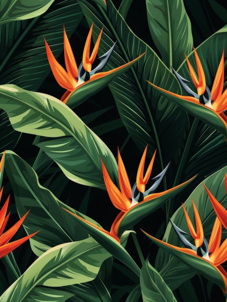 Bird Of Paradise Seamless Pattern 10