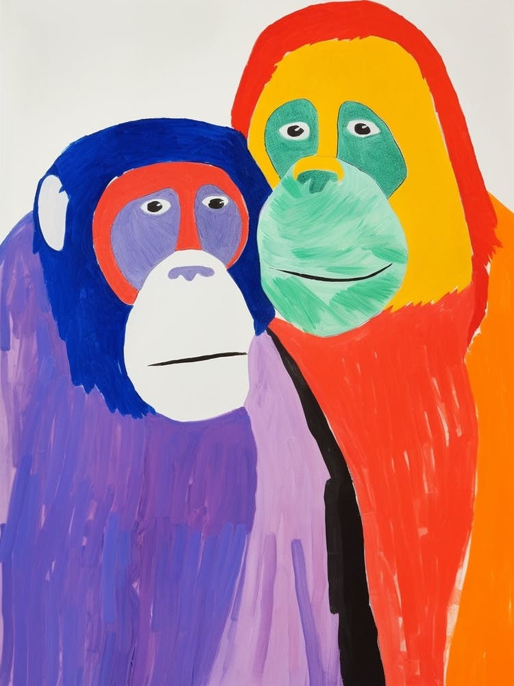 Colourful Kids Animal Art Orangutan 5