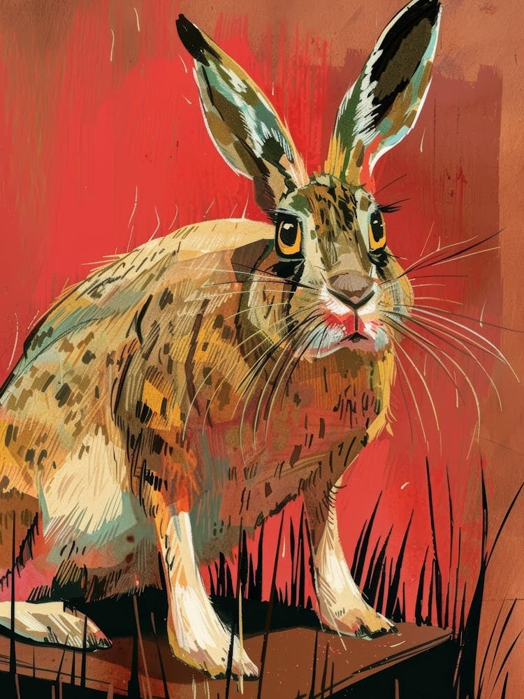 Hare on pink
