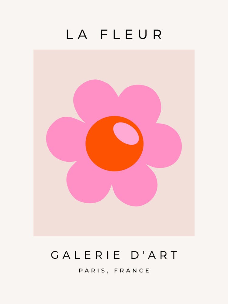 La Fleur | 05 - Retro Flower Pink Orange And Neutral Floral