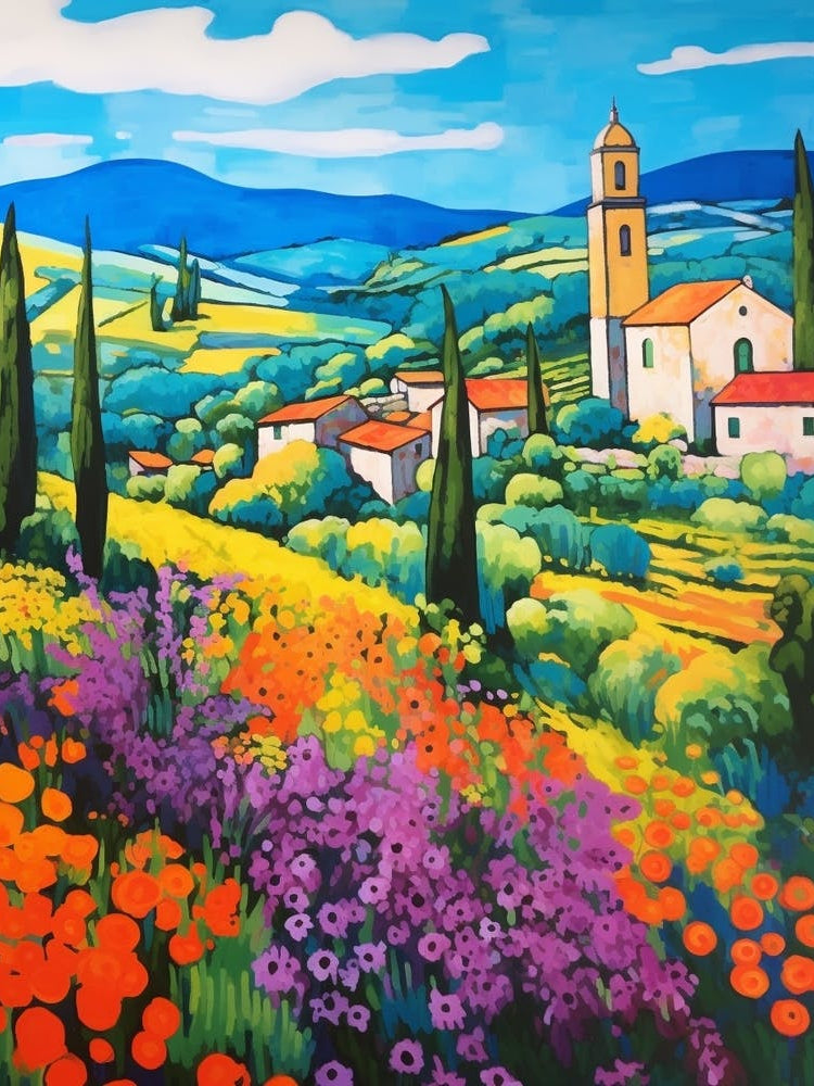 Pienza Italy 3 Fauvist Painting