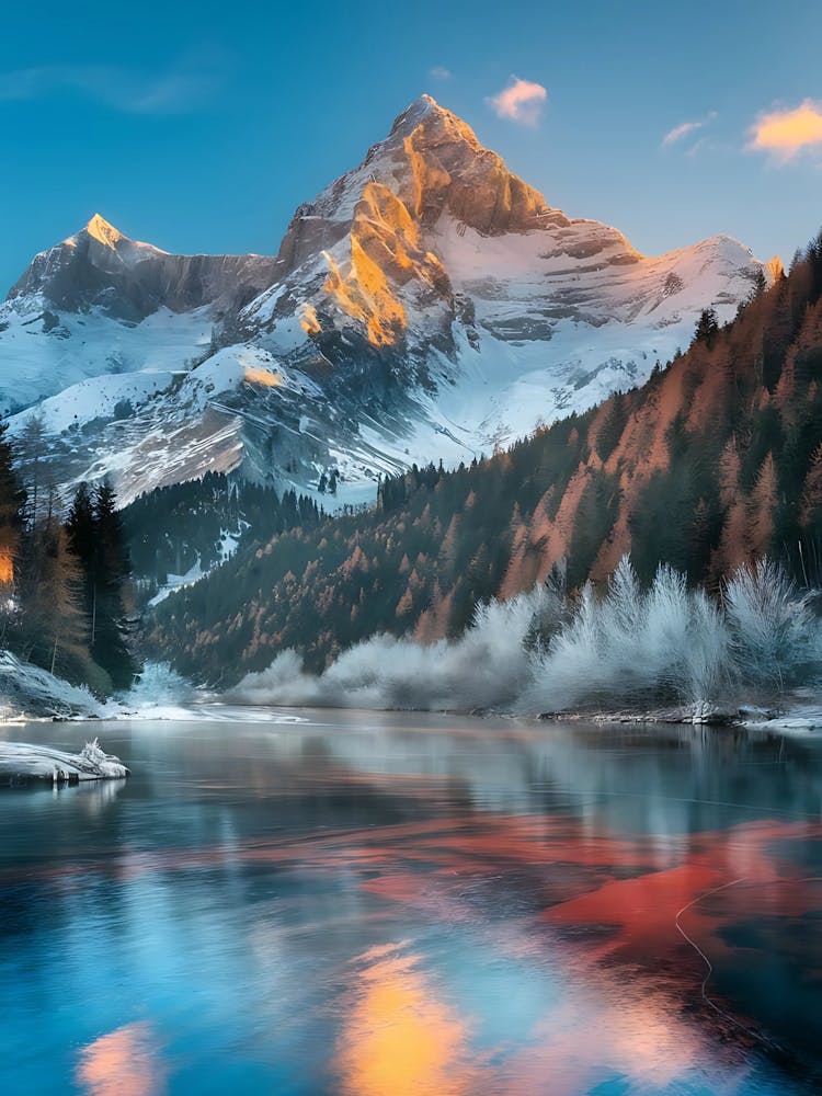 Alpine Landscape At Sunrise
