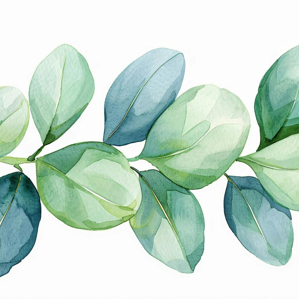 Watercolor Eucalyptus Leaves