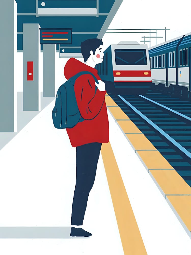Train Station Illustration
