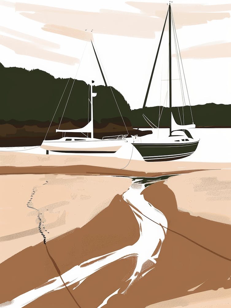 Sailboats On The Beach 2