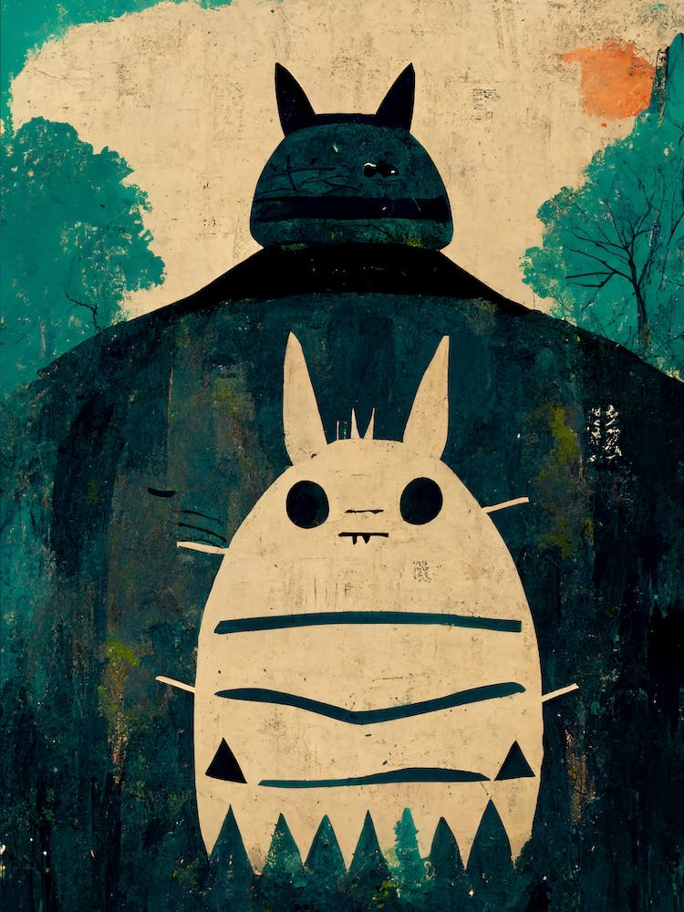 Totoro Basquiat Style