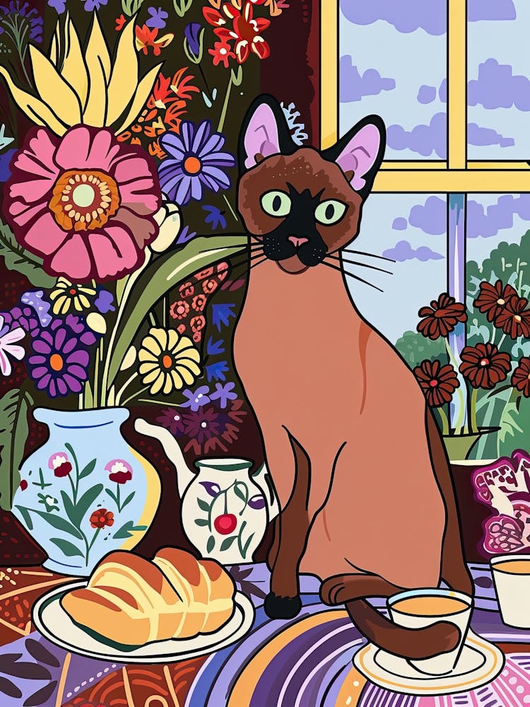 Tea Time With A Burmese Cat 2