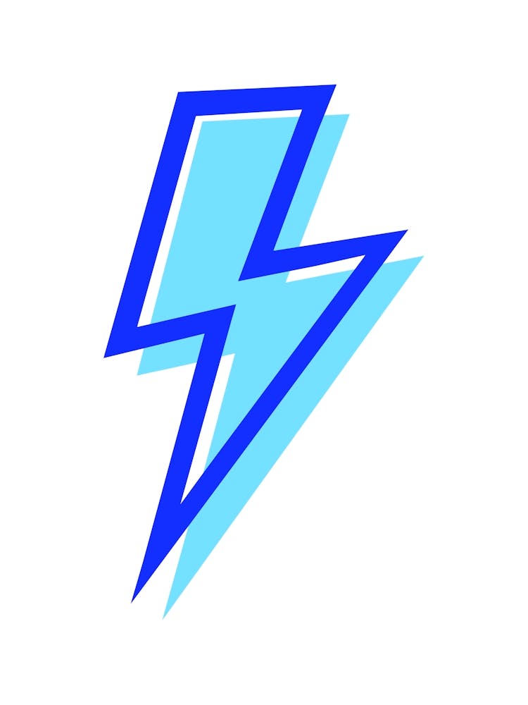 Blue Preppy Lightning Bolt